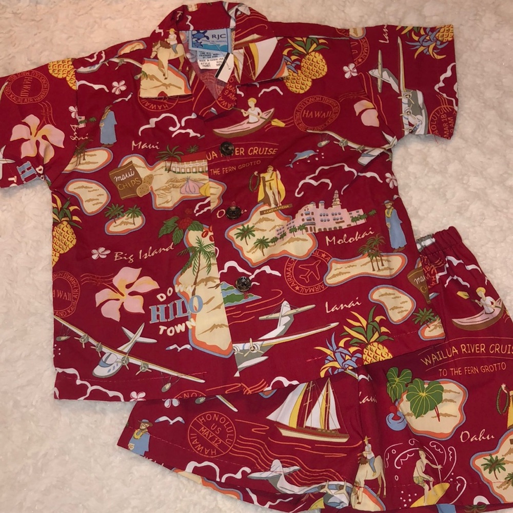Boy 18 month Hawaiian Shirt and Short Set NWT